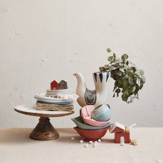 Hello Honey® 5" Mixed Woodland Print Round Stoneware Plates, 12ct.